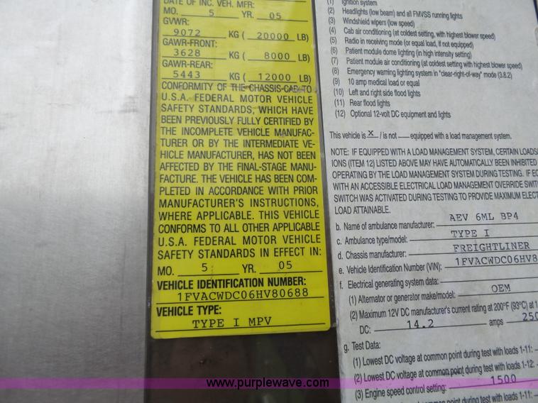 image for item L3721 2006 Freightliner Business Class M2 ambulance