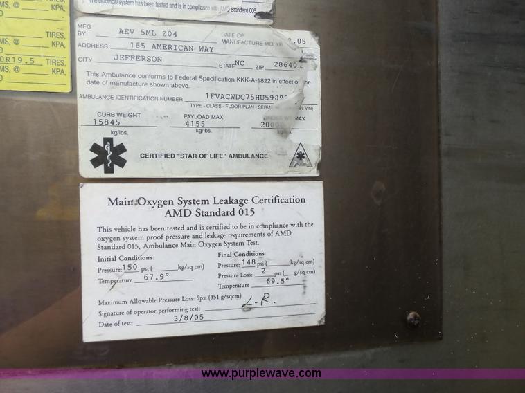 image for item L3723 2005 Freightliner Business Class M2 ambulance