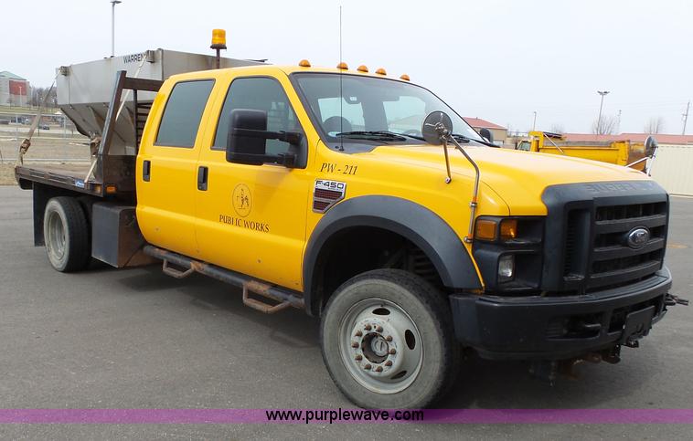 image for item L3727 2008 Ford F450 Super Duty XL Crew Cab flatbed truck