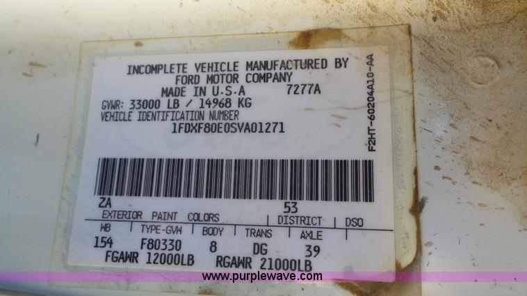 image for item L4753 1995 Ford F800 Super Duty dump truck