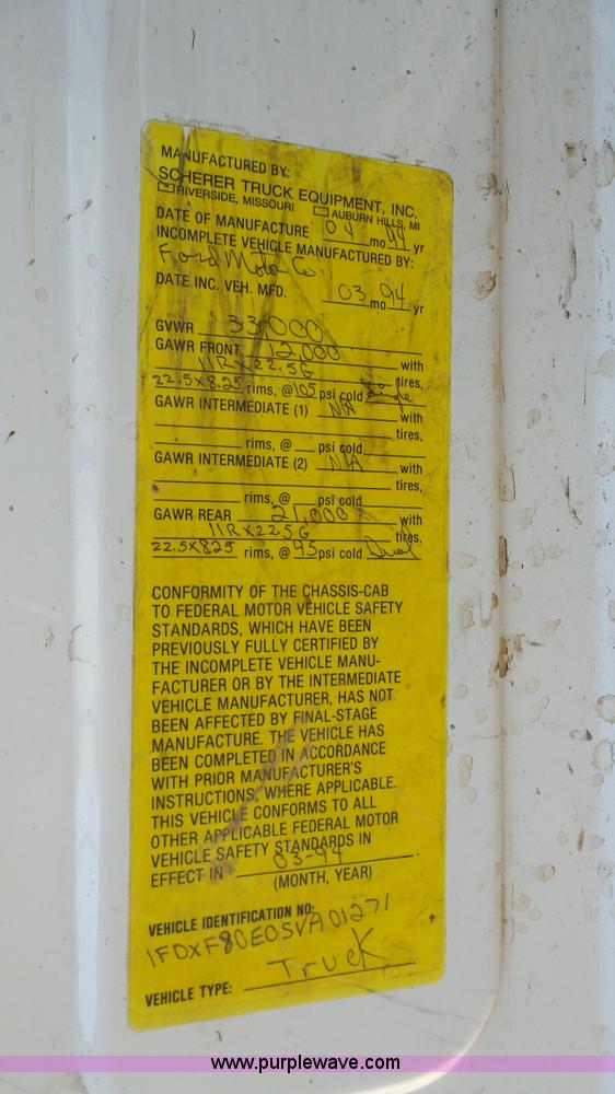 image for item L4753 1995 Ford F800 Super Duty dump truck