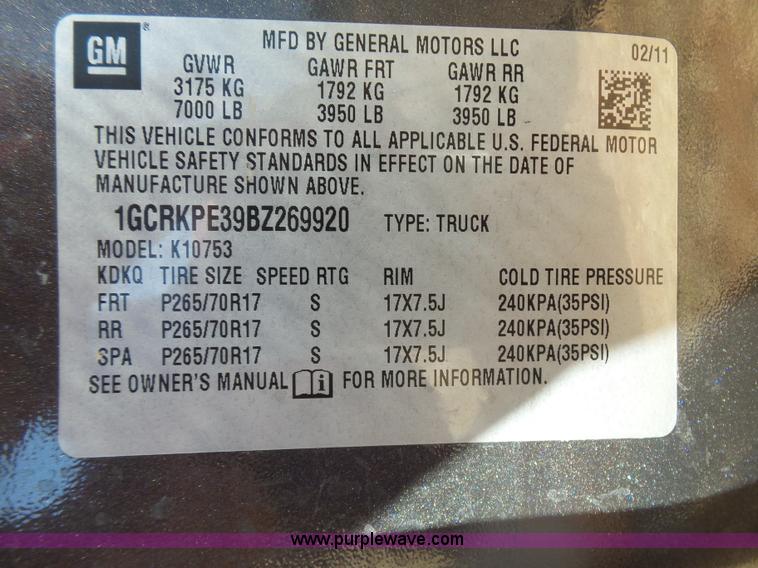 image for item L5788 2011 Chevrolet Silverado Ext. Cab pickup truck