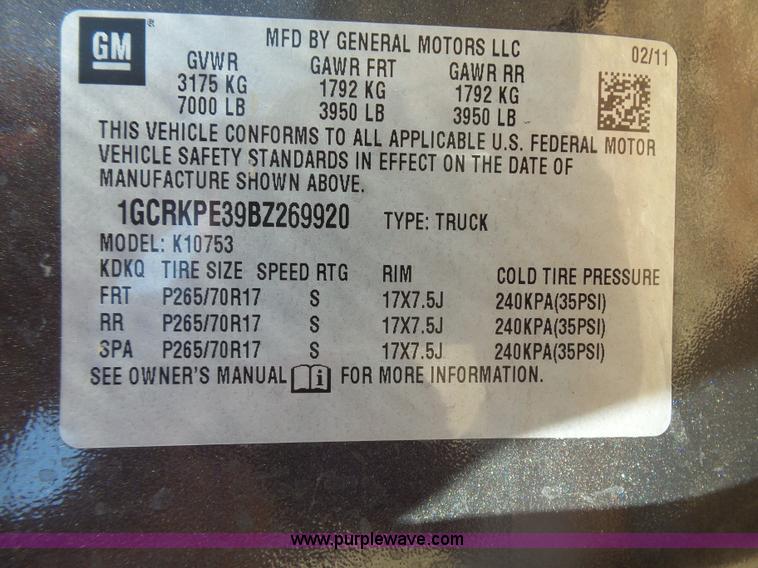 image for item L5788 2011 Chevrolet Silverado Ext. Cab pickup truck