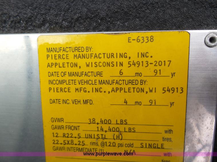 image for item L7130 1991 Pierce Crew Cab fire truck