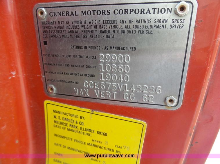 image for item L7133 1975 Chevrolet C65 fire truck