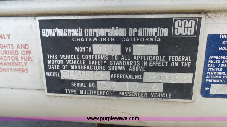 image for item AO9888 1972 Chevrolet Sportscoach RV