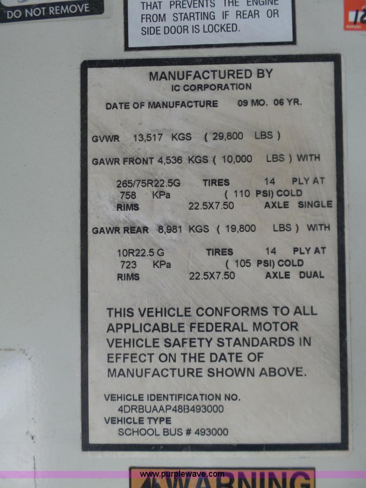 image for item AX9216 2008 International CE300 school bus
