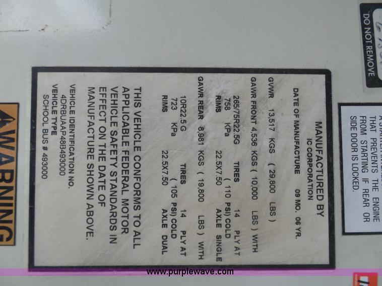 image for item AX9216 2008 International CE300 school bus