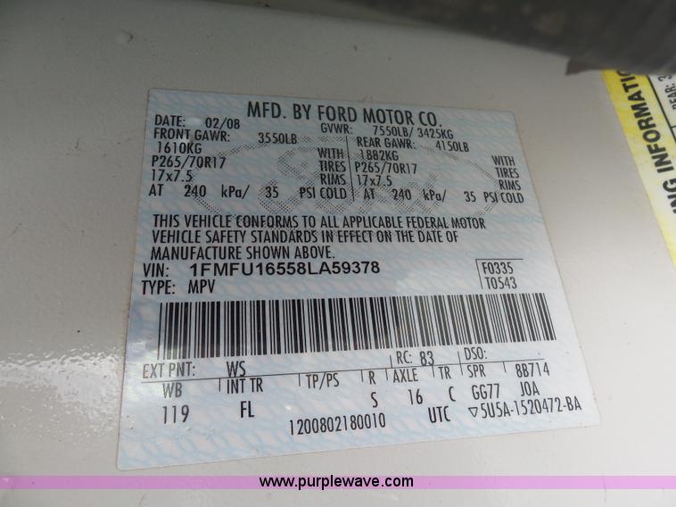 image for item BH9383 2008 Ford Expedition SUV