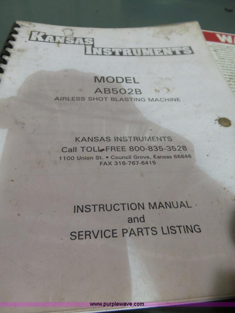 image for item CD9790 1994 Kansas Instruments AB-502B airless shot blaster