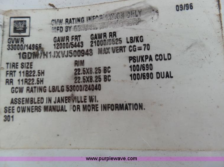 image for item J6191 1997 GMC C7500 service truck