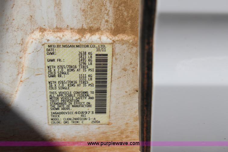 image for item J7546 2012 Nissan Frontier Crew Cab pickup truck