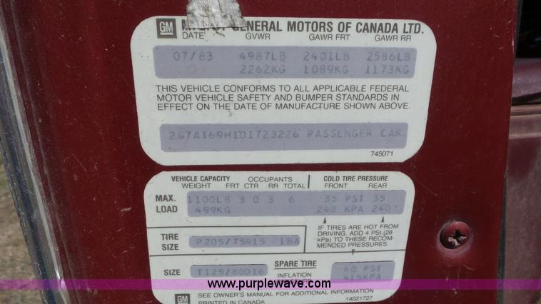 image for item K6880 1983 Pontiac Parisienne Brougham