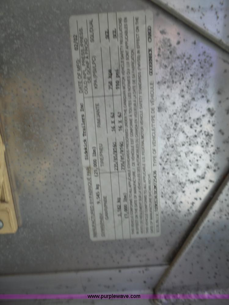 image for item L6275 2002 Sidekick RV toy hauler