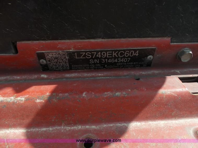 image for item L7278 Ex Mark ZTR riding lawn mower