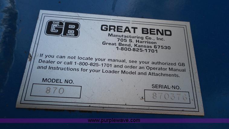 image for item AV9836 Great Bend 870 loader
