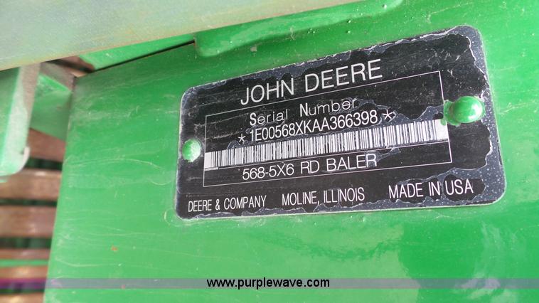 image for item L1328 2010 John Deere 568 Mega Wide Plus round baler