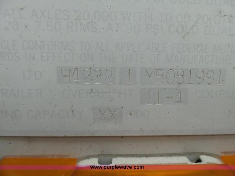 image for item L5445 1991 Timpte Super Hopper double hopper grain trailer