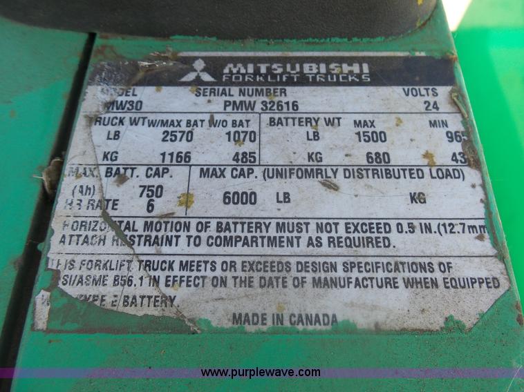 image for item AL9215 Mitsubishi MW30 pallet jack