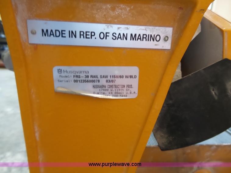 image for item BE9907 2007 Felker FRS-38T rail tile saw