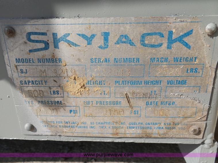 image for item G3707 Skyjack III 3219 scissor lift