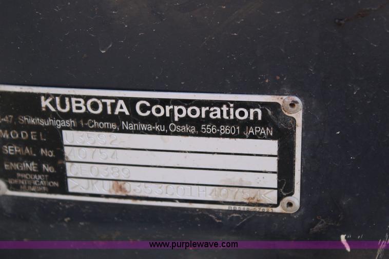 image for item J7556 Kubota U35 compact excavator