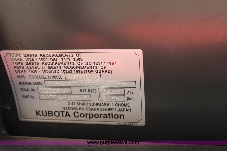 image for item J7556 Kubota U35 compact excavator