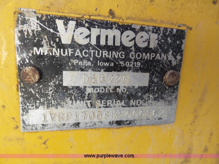 image for item J8954 1998 Vermeer D16X20 directional boring unit