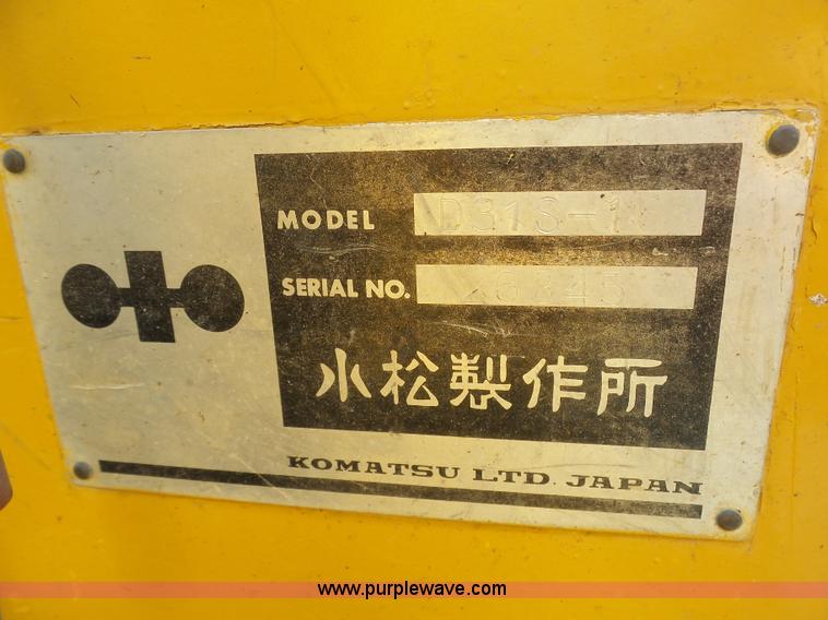 image for item K4278 1978 Komatsu D31S-16 track loader