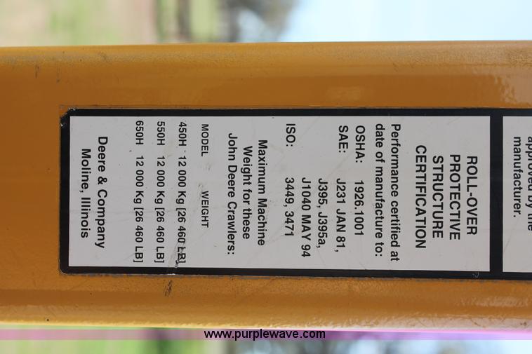 image for item K8996 2004 John Deere 650H XLT dozer