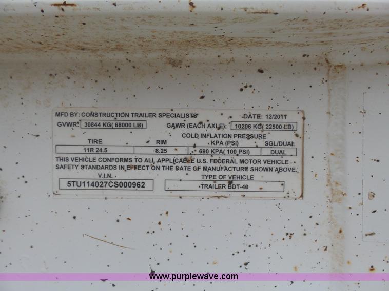 image for item L7258 2012 CTS bottom dump trailer