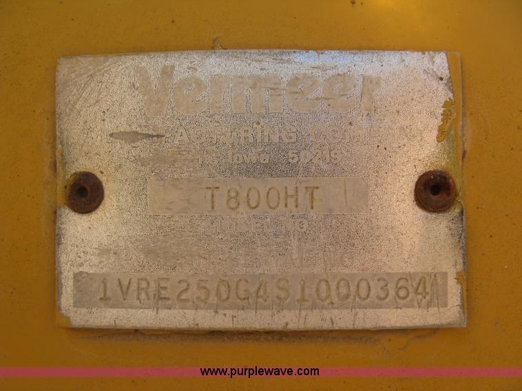 image for item J2860 1995 Vermeer T800HT trencher