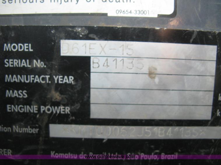 image for item J2864 2006 Komatsu D61EX-15 dozer