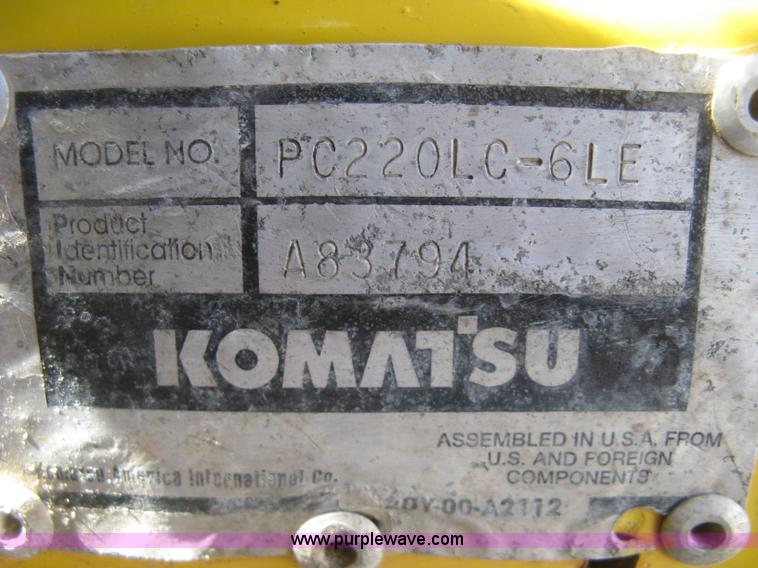 image for item J2873 2000 Komatsu PC220LC-6LE excavator