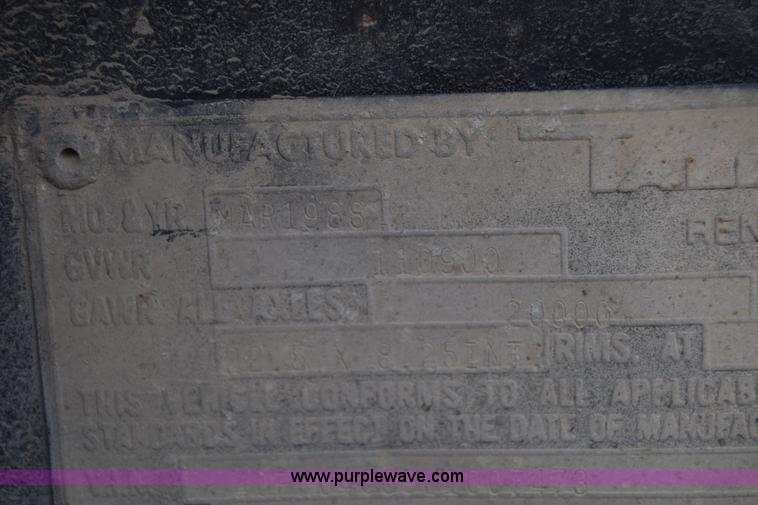 image for item K4307 1988 Talbert equipment trailer