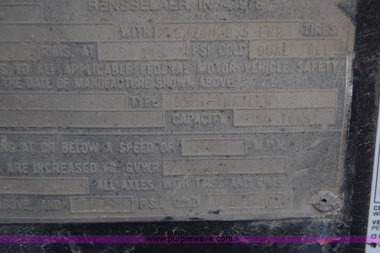 image for item K4307 1988 Talbert equipment trailer