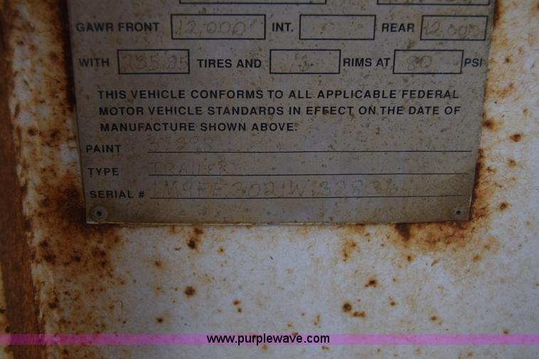 image for item K8593 1998 Trailmann equipment trailer