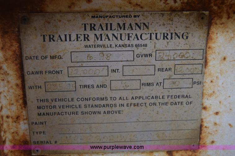 image for item K8593 1998 Trailmann equipment trailer