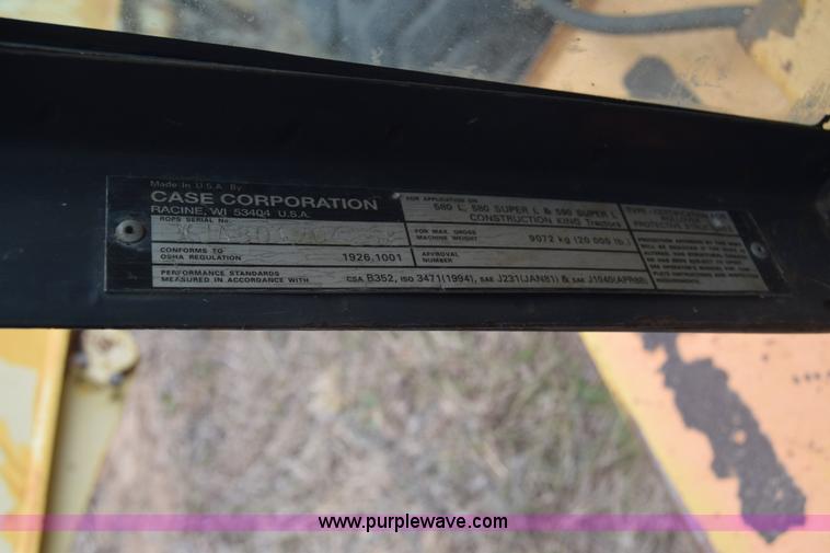 image for item K8595 Case 580 backhoe