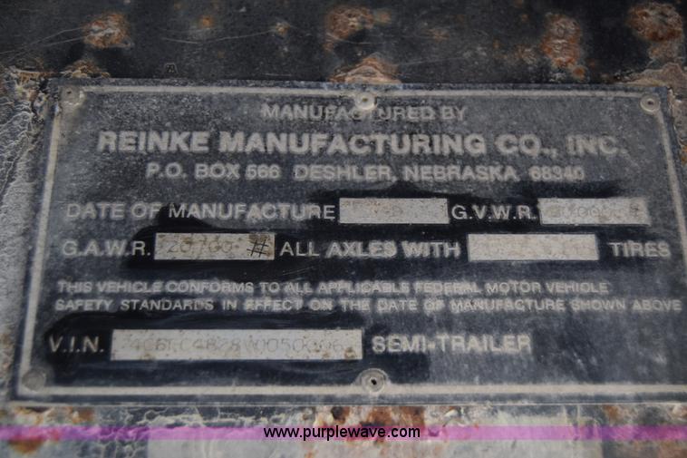 image for item K8599 1998 Reinke flatbed trailer