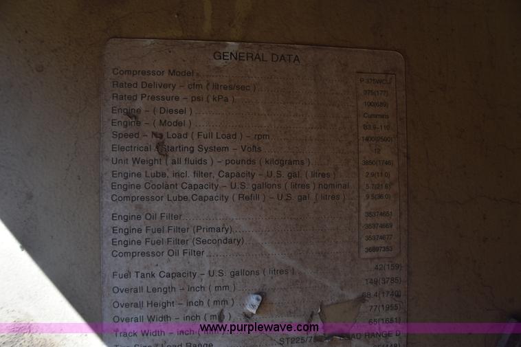 image for item K8604 Ingersoll Rand 375 air compressor