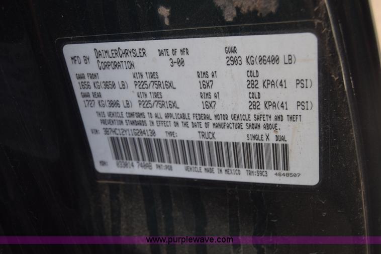 image for item BW9410 2001 Dodge Ram 1500 Ext. Cab pickup truck