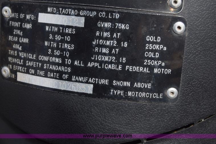 image for item BW9411 2012 Tao Tao moped