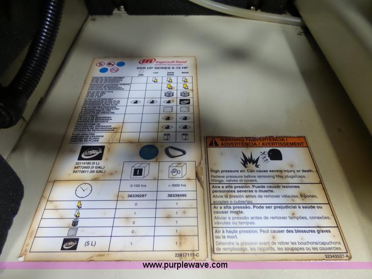 image for item AL9204 2007 Ingersoll Rand UPS-10TAS-150 air compressor