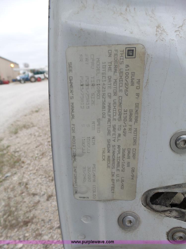 image for item BL9562 1994 GMC Sierra 1500 pickup truck