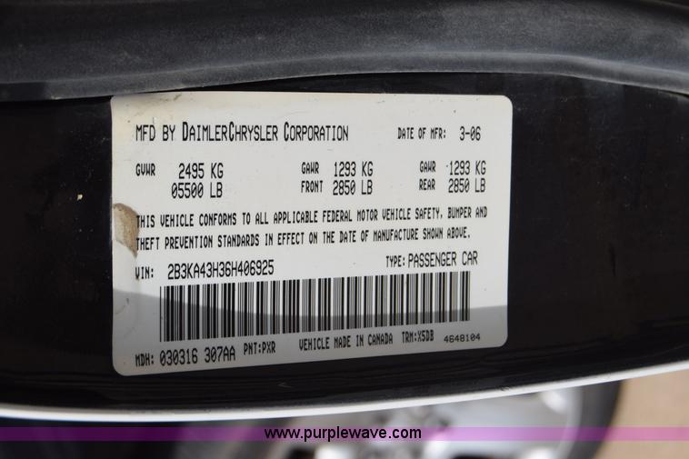 image for item BX9696 2006 Dodge Charger Police