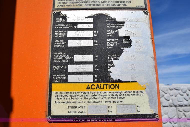 image for item BX9926 1998 Snorkelift ATB60 boom lift