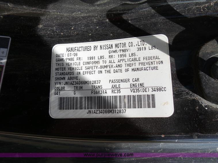 image for item J7703 2006 Nissan 350Z