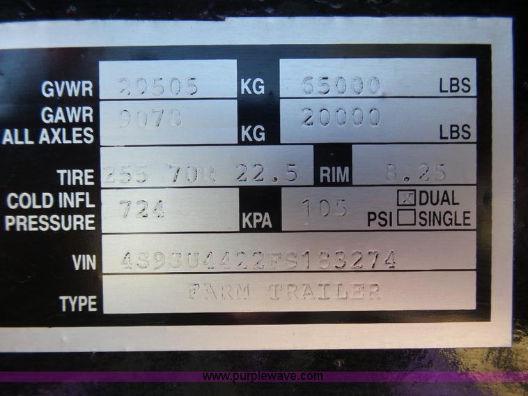 image for item J6149 2016 JD Skiles Pit Stop equipment trailer