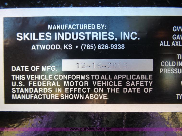 image for item J6149 2016 JD Skiles Pit Stop equipment trailer